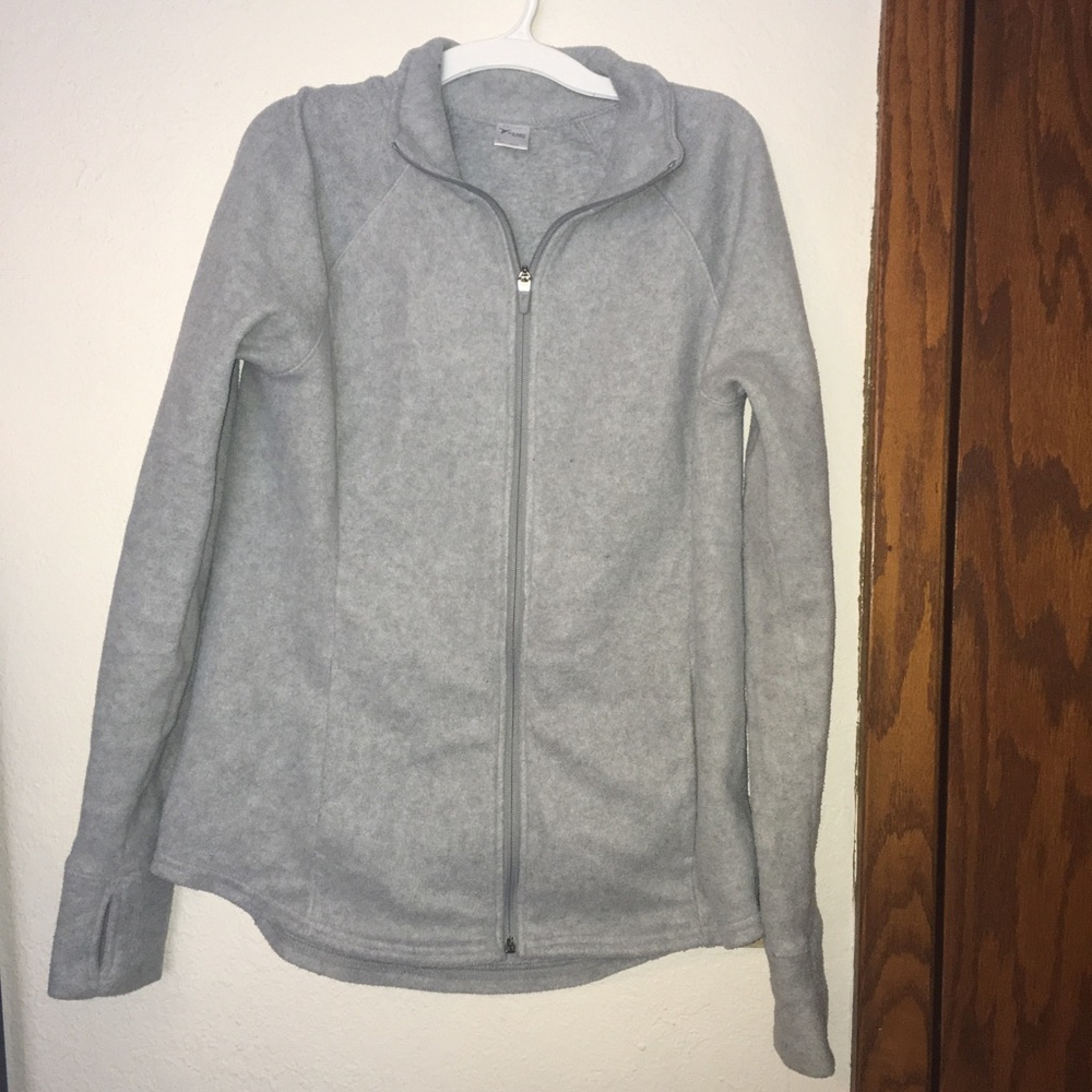 Old Navy Active Gray Fleece Zip Up Sweatshirt
